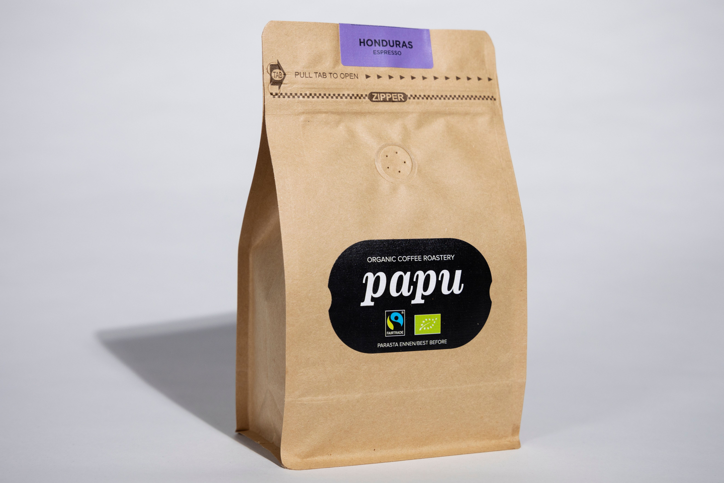Paahtimo  Papu HONDURAS Reilun kaupan luomukahvi 250g espressopaahto espressojauhettu