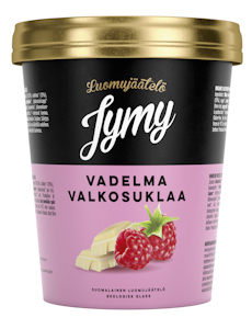 Jymy luomujäätelö 500ml vadelma-valkosuklaa