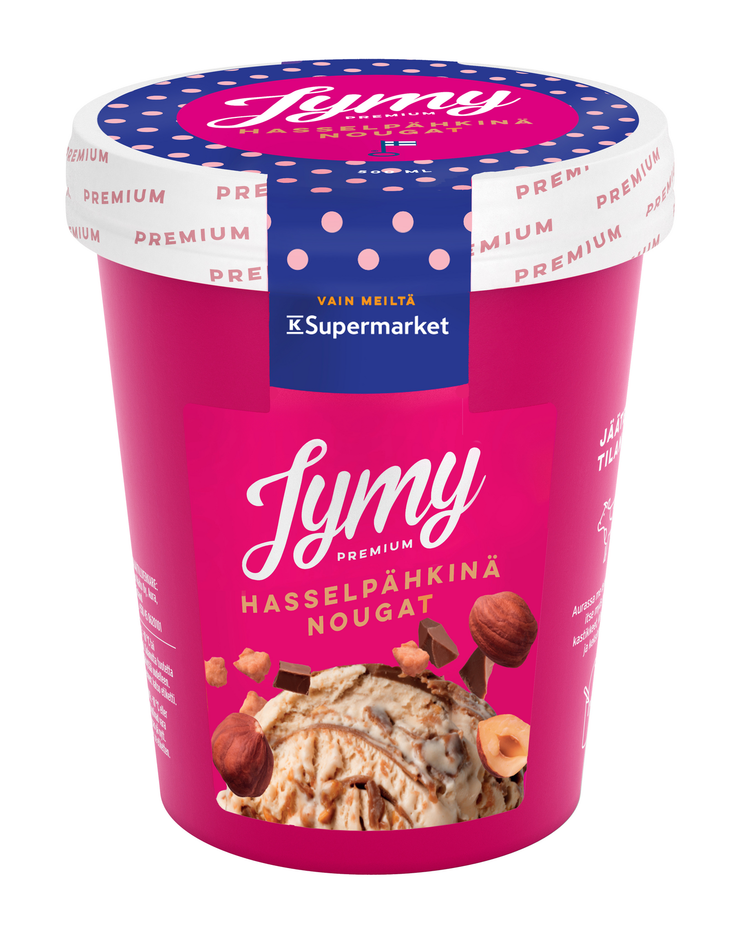 Jymy Hasselpähkinänougat jäätelö 500ml