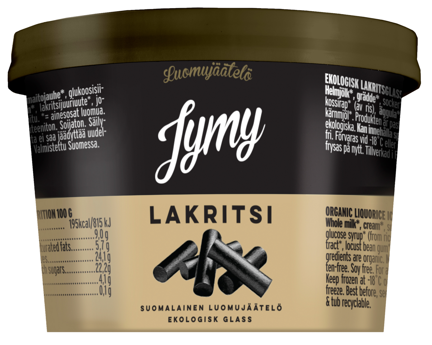 Jymy Luomujäätelö Lakritsi 75ml