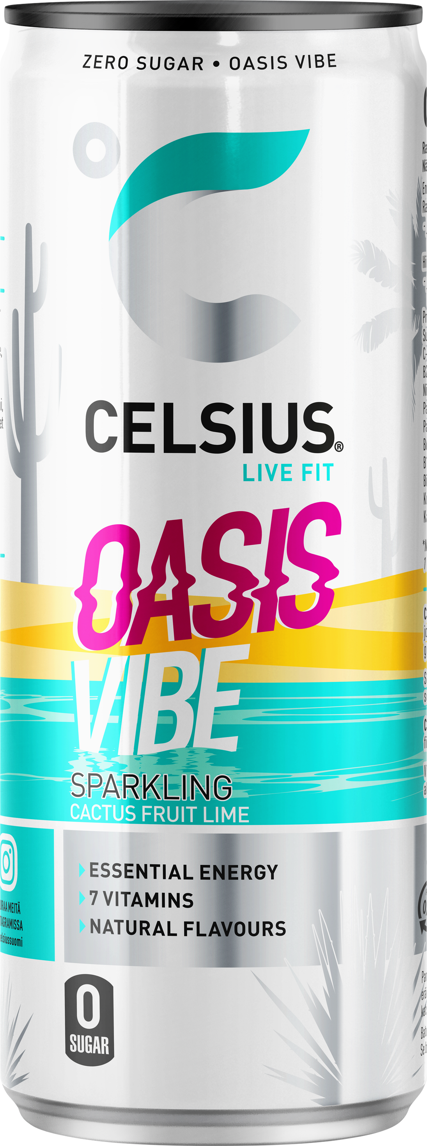 Celsius Oasis Vibe kaktus-lime energiajuoma 0,355l