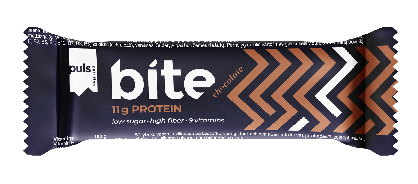 Puls Bite vähäsokerinen proteiinipatukka chocolate 35g — HoReCa-tukku