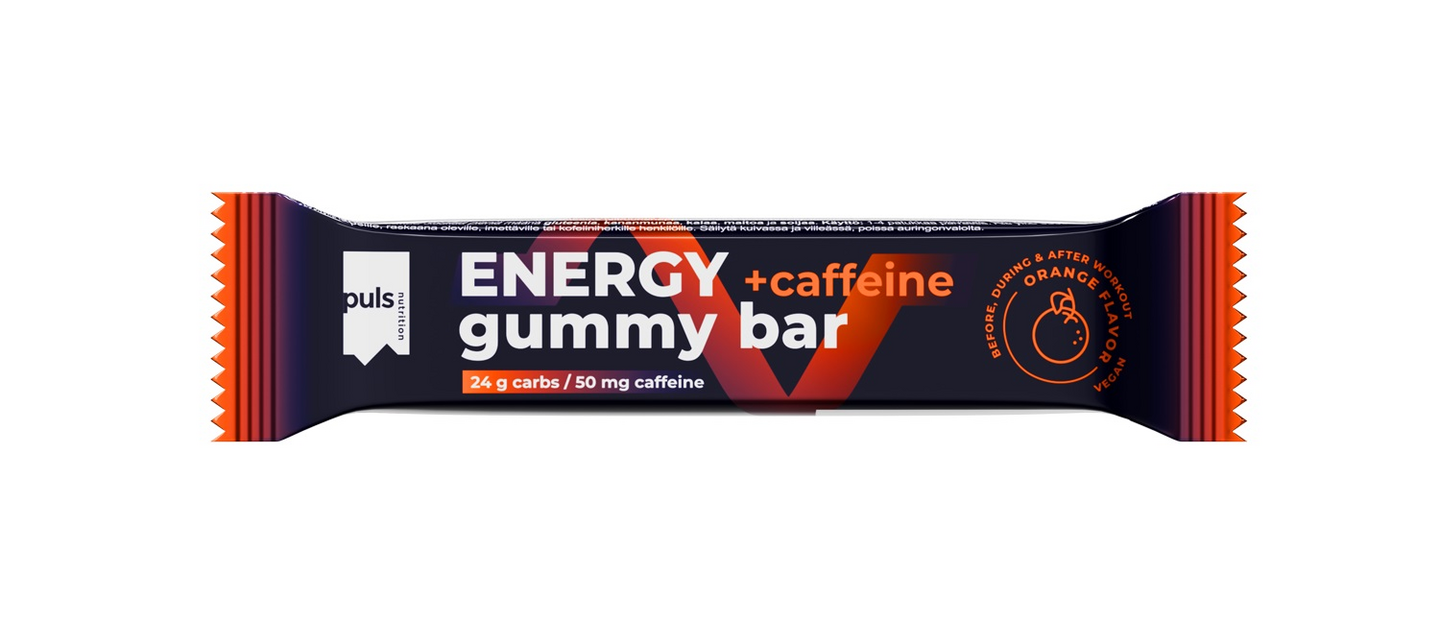 Puls gummy energiapatukka 30g appelsiini + kofeiini