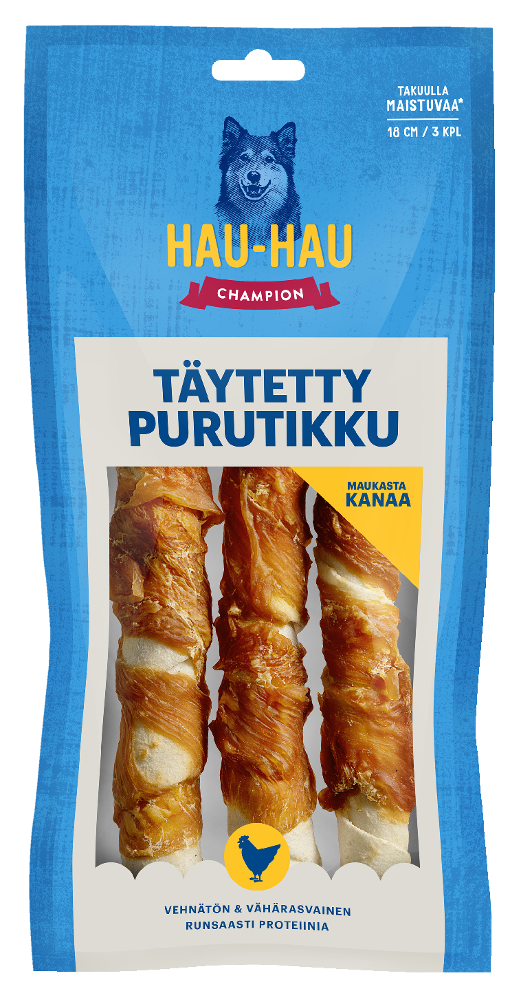 Hau-Hau Champion täytetty purutikku 3 kpl 150g