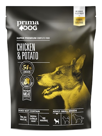 Prima Dog täysravinto pienille aikuisille koirille 1,5kg kana ja peruna