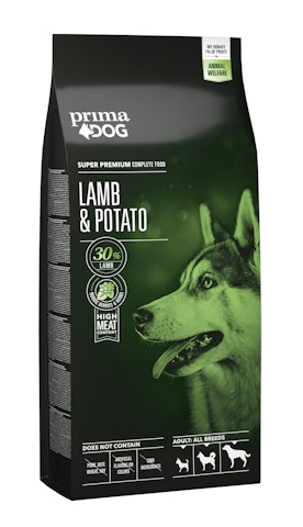 Prima Dog täysravinto aikuisille koirille 12kg lammas ja peruna