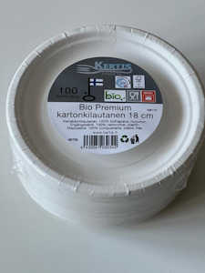 Kertis Bio Premium lautanen 18cm 100kpl