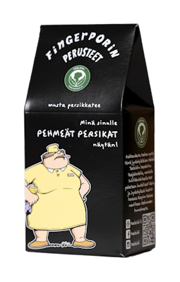Teeleidi Fingerporin perusteet Riitan pehmeät persikat musta tee 60g