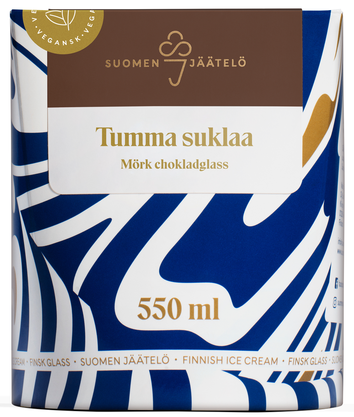 Suomen jäätelö tumma suklaa 550ml vegaaninen