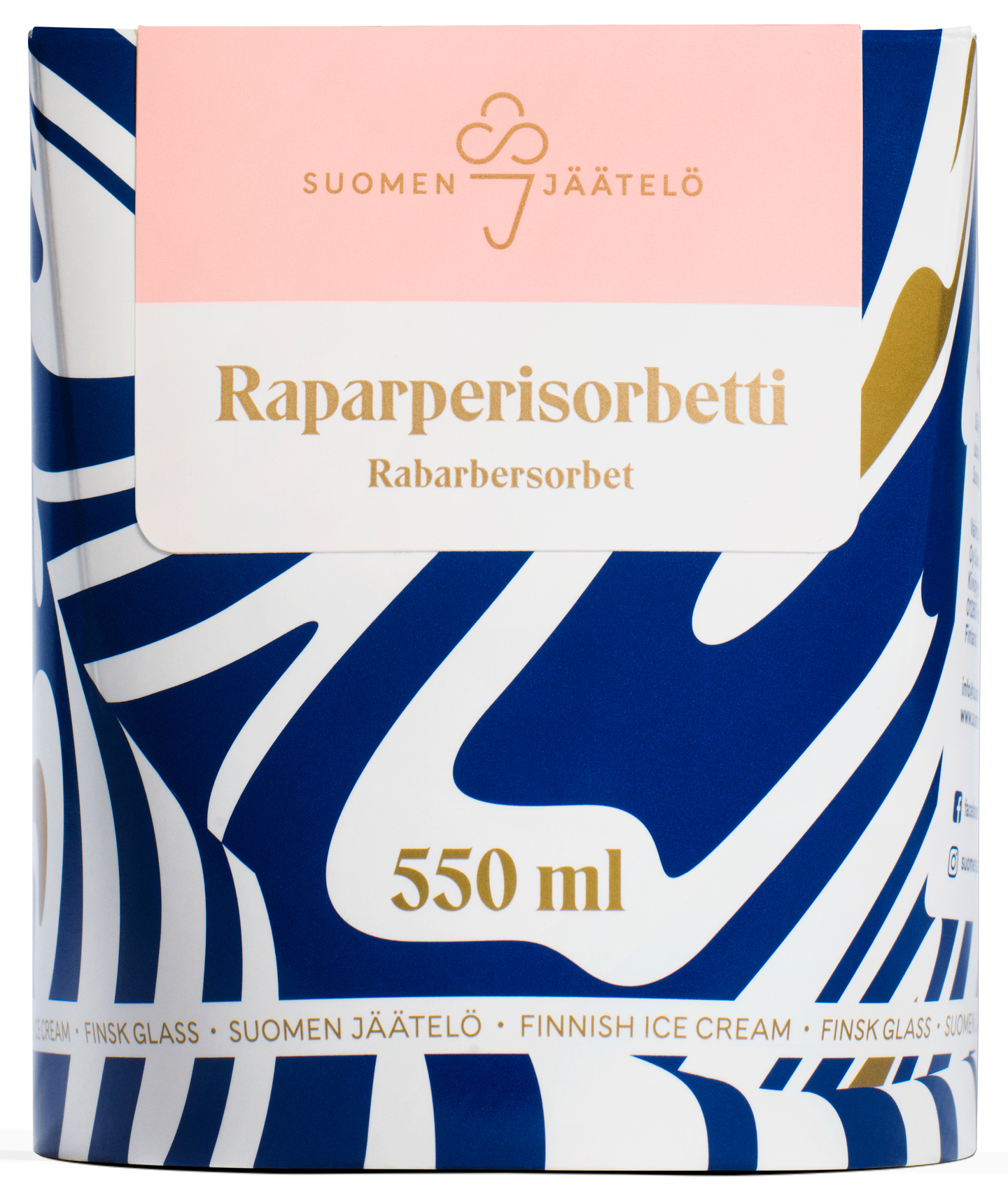 Suomen jäätelö raparperisorbetti 550ml vegaaninen