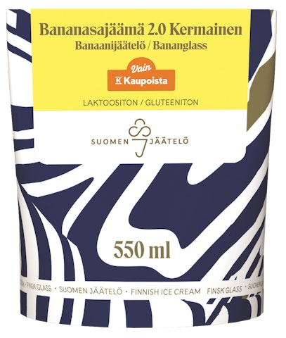 Suomen jäätelö Bananasajäämä 550ml kerma