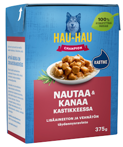 Hau-Hau Champion liha- ja kanapalat kastikkeessa 375g