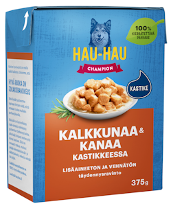 Hau-Hau Champion kana- ja kalkkunapalat kastikkeessa 375g