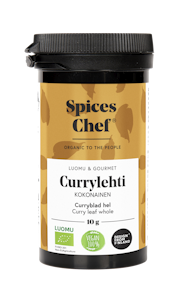 Spices Chef luomu currylehti kokonainen 10g BPA-vapaassa biomuovimaustepurkissa