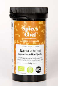 Spices Chef luomu kana-aromi vegaaninen liemijauhe 90g BPA-vapaassa biomuovimaustepurkissa