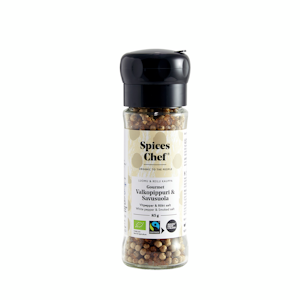 Spices Chef Luomu Valkopippuri savusuolamylly 85g Reilu kauppa