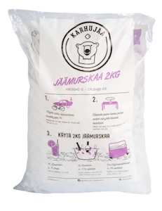 Karhujää kristallinkirkas pakaste jäämurska 2 kg pussissa