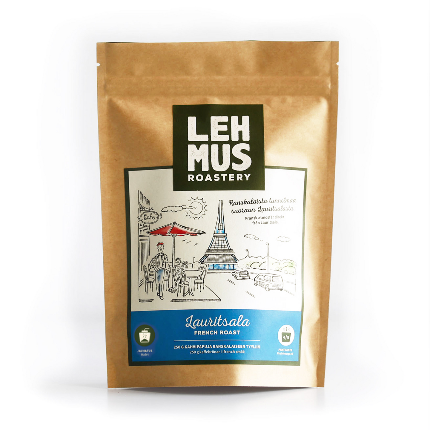 Lehmus Roastery Lauritsala 220g jauhettu tumma kahvi