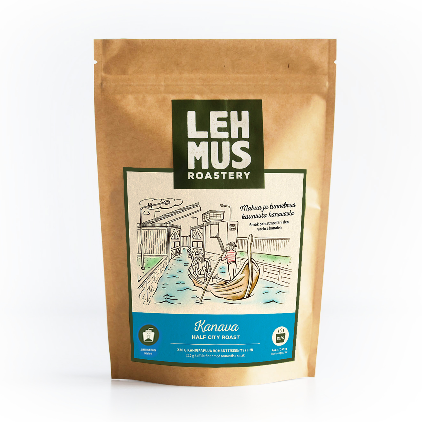 Lehmus Roastery Kanava 220g jauhettu vaalea kahvi