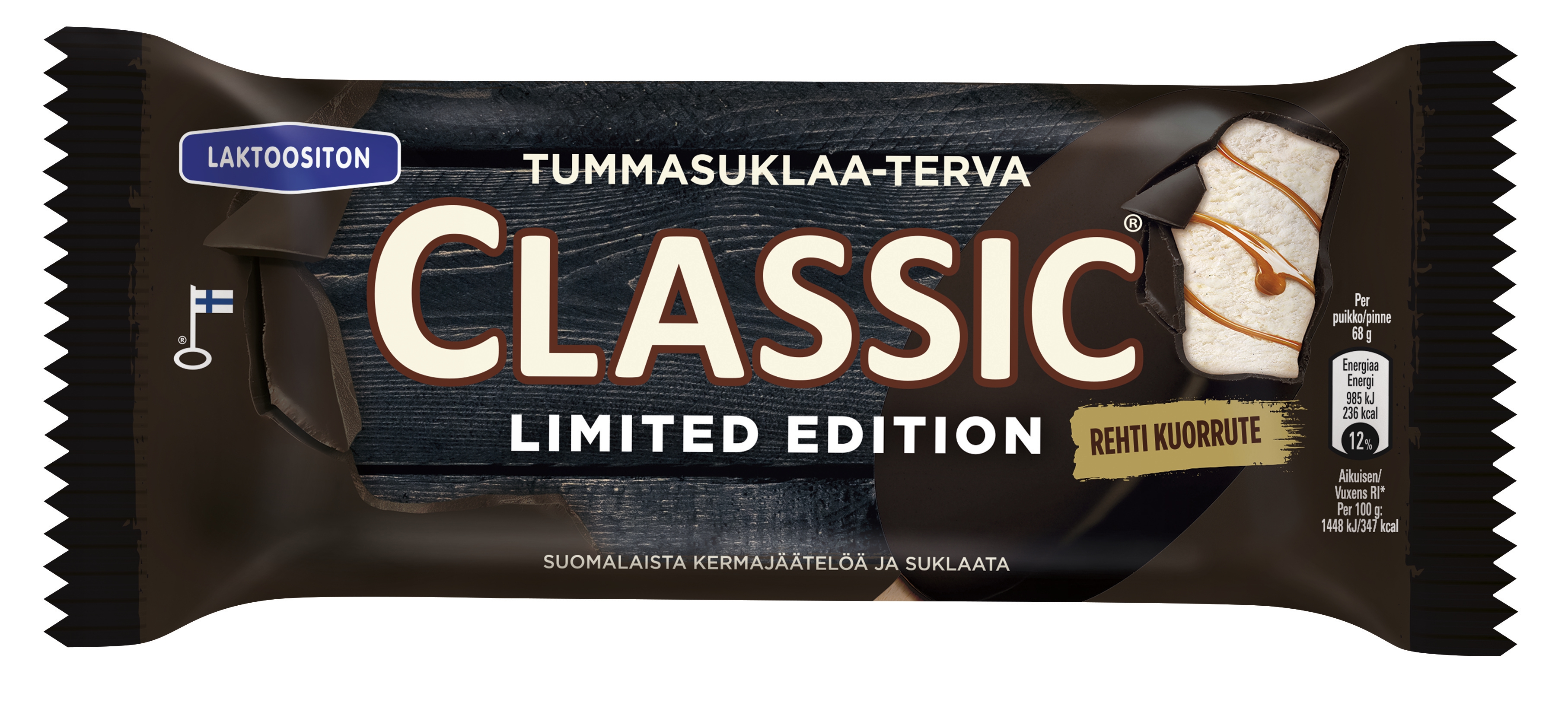 Classic 68g/ Tummasuklaa-Terva laktoositon kermajäätelöpuikko | K-Ruoka  Verkkokauppa