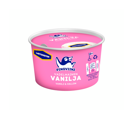 Pingviini jäätelöpikari 65g vanilja-vadelma laktoositon