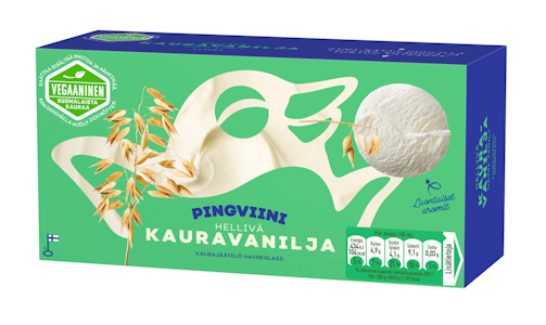 Pingviini vegaaninen kaurajäätelö kotipakkaus Vanilja 1L/540g