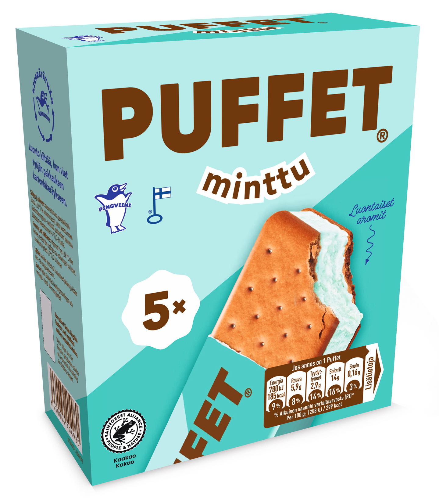 Puffet jäätelö 5x62g minttu monipakkaus | K-Ruoka Verkkokauppa