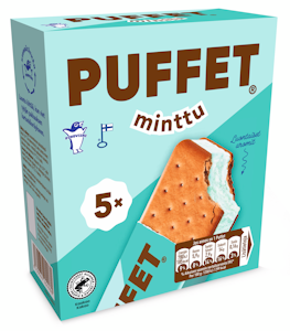 Puffet jäätelö 5x62g minttu monipakkaus