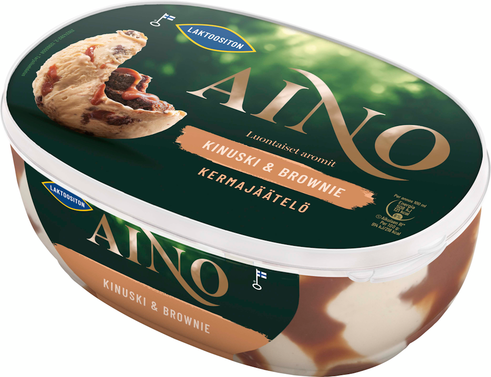 Aino Kinuski & Brownie Laktoositon kermajäätelö 500g/900ml — HoReCa