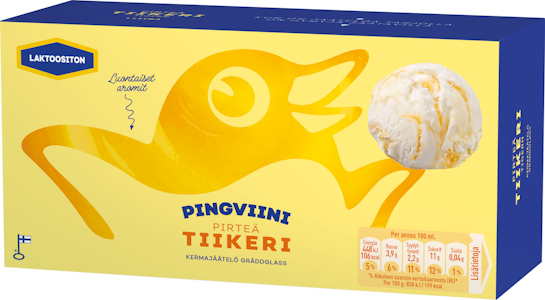 Pingviini Tiikeri laktoositon kermajäätelö kotipakkaus 1L/535g