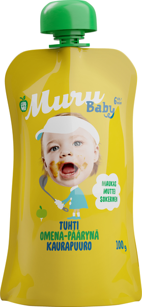 Muru Baby Luomu Tuhti omena-päärynä kaurapuuro 100g 6 kk