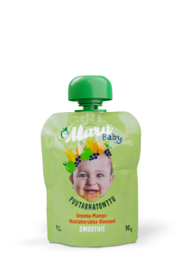 Muru Baby Smoothie Puutarhatonttu omena-mango-mustaherukka 90g 4kk luomu