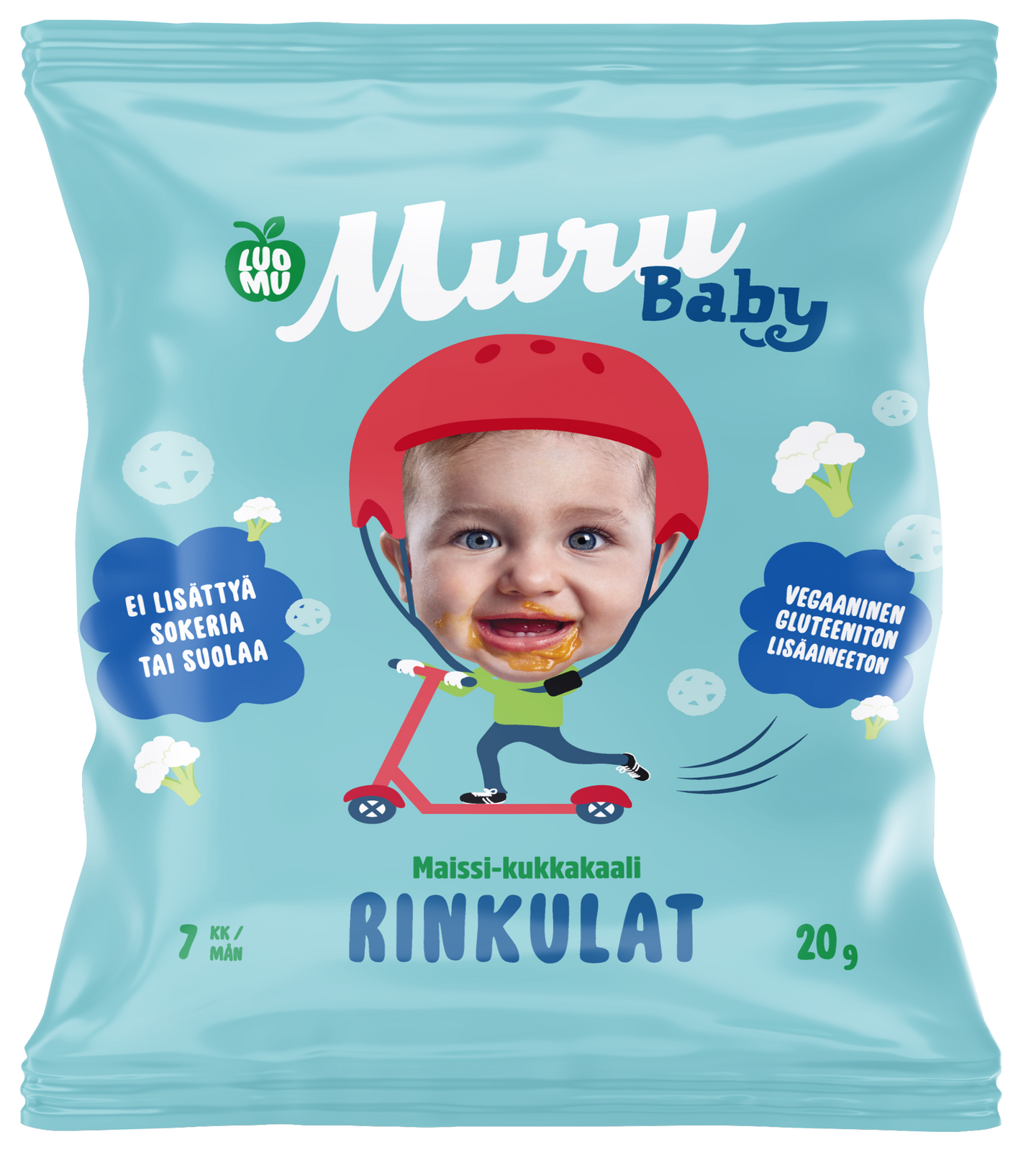 Muru Baby Luomu rinkulat maissi-kukkakaali 20g 7kk