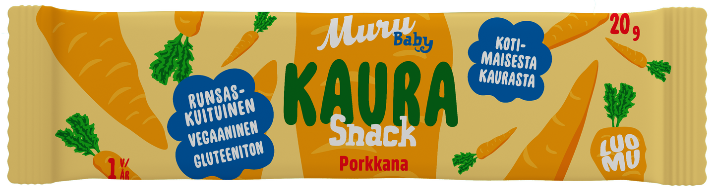 Muru Baby Luomu kaurasnack porkkana 20g 1v