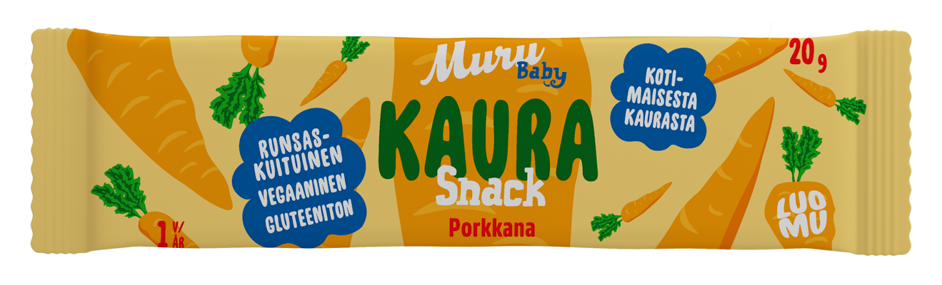 Muru Baby Luomu kaurasnack porkkana 20g 1v