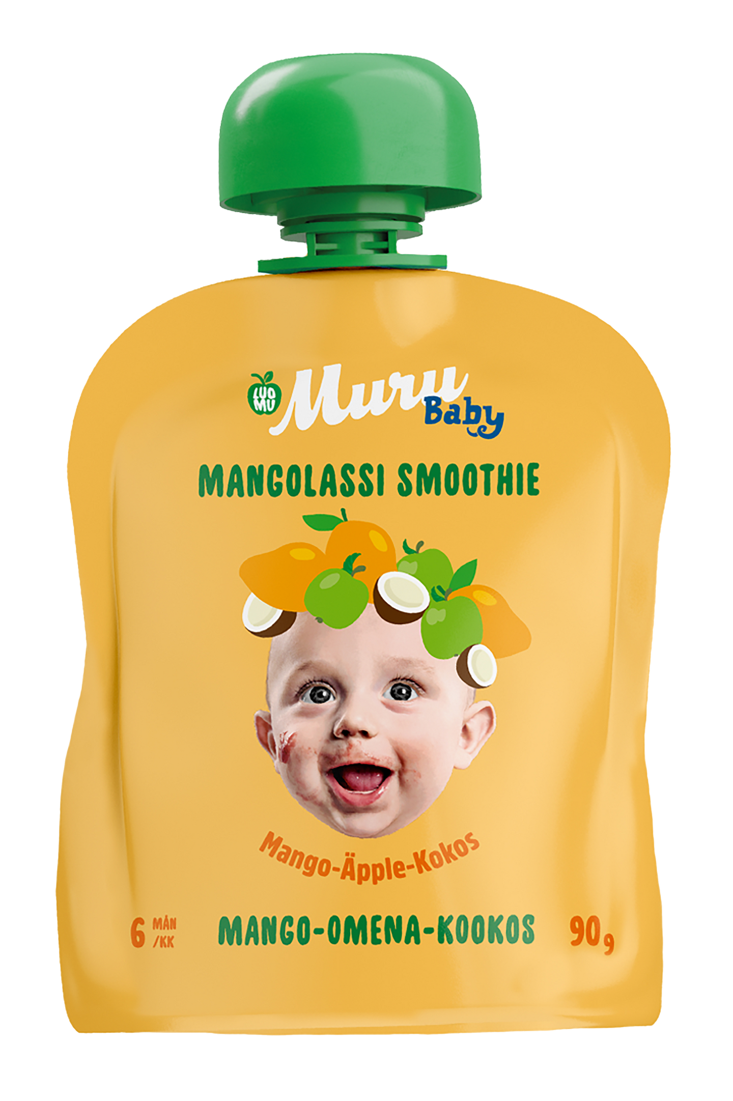 Muru Baby Luomu Mangolassi Smoothie mango-omena-kookos 6kk 90g