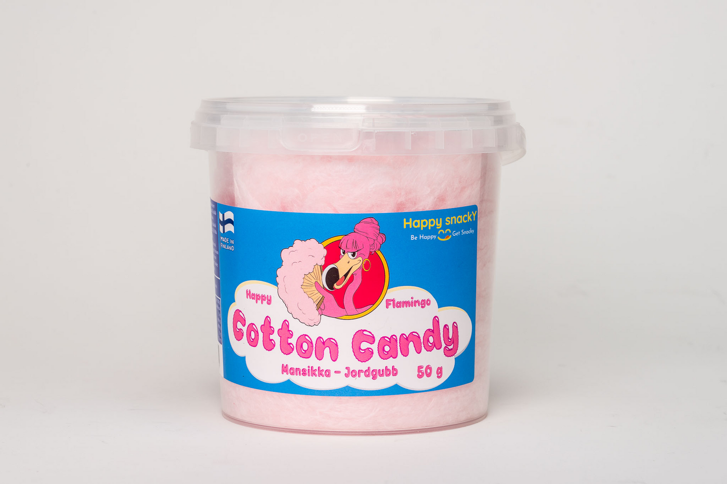 Happy Flamingo Cotton Candy mansikka 50g | K-Ruoka Verkkokauppa