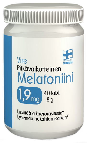Vire Melatoniinivalmiste melatoniini 1,9 mg pitkävaikutteinen 40 tablettia 8g