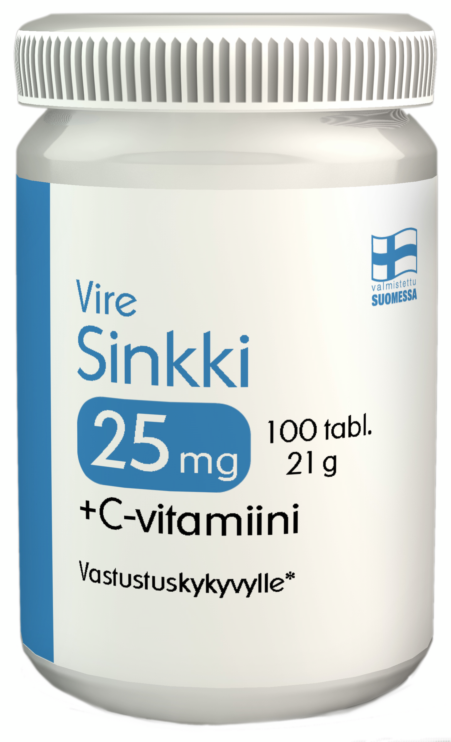 Vire Sinkki + C-vitamiinivalmiste Sinkki 25 mg + C-vitamiini 100tabl 21g