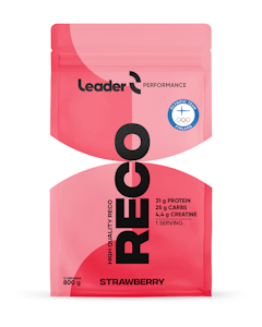 Leader Performance Reco proteiini-hiilihydraattijauhe mansikanmakuinen 800 g