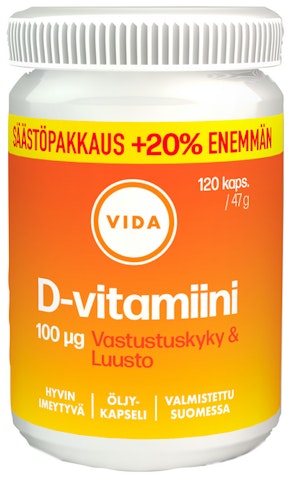 Vida D vitamiini 100ug 47g 120kaps