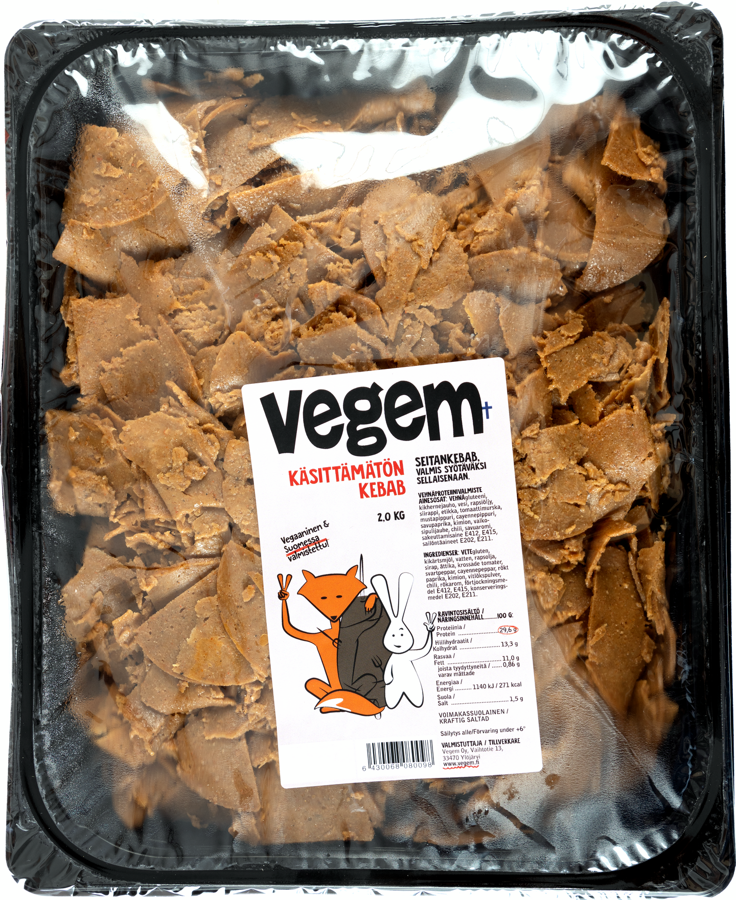 Vegem Seitan-kebab 2kg dyno vegaaninen — HoReCa-tukku Kespro