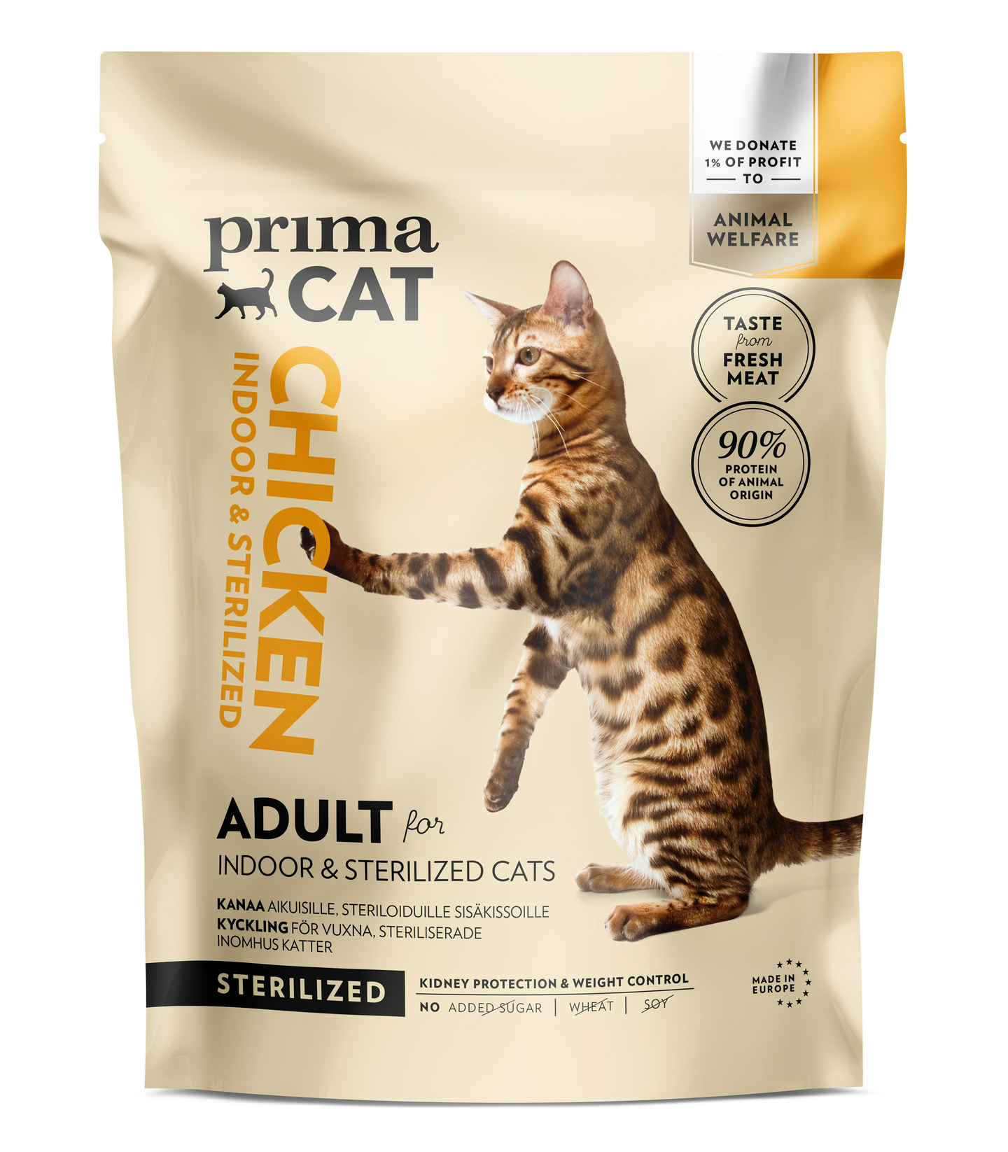 PrimaCat sterilisoduille aikuisille kissoille 1,4kg kana