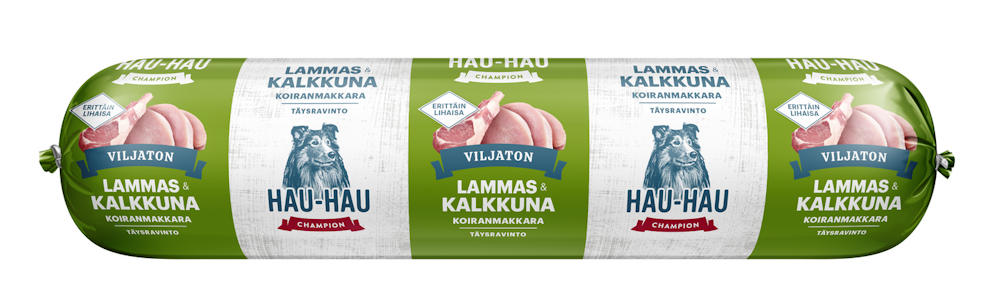 Hau Hau Champion koiranmakkara 350g kalkkuna lammas viljaton