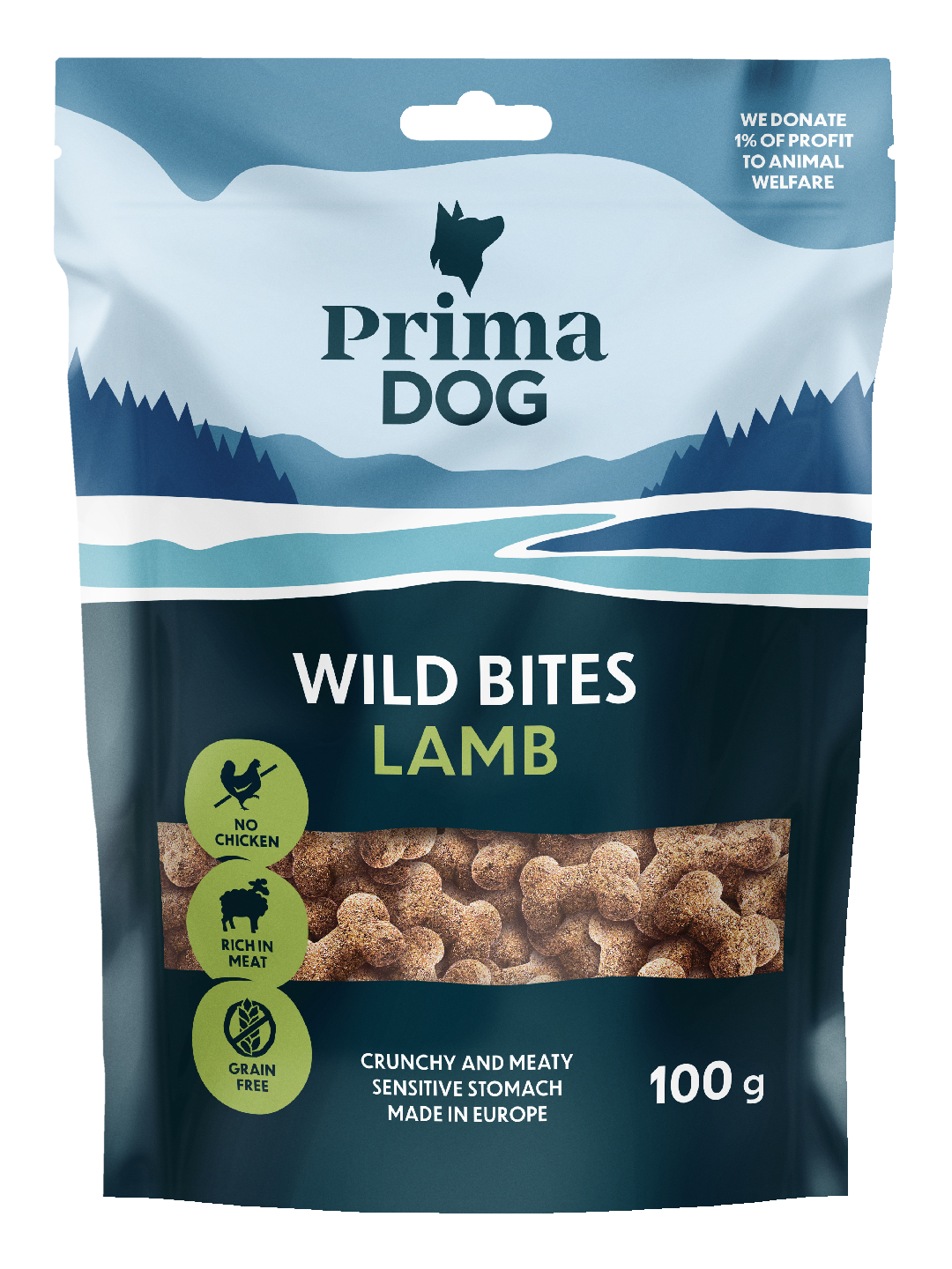 PrimaDog Wild Bites rapea 100g lamm tyrni