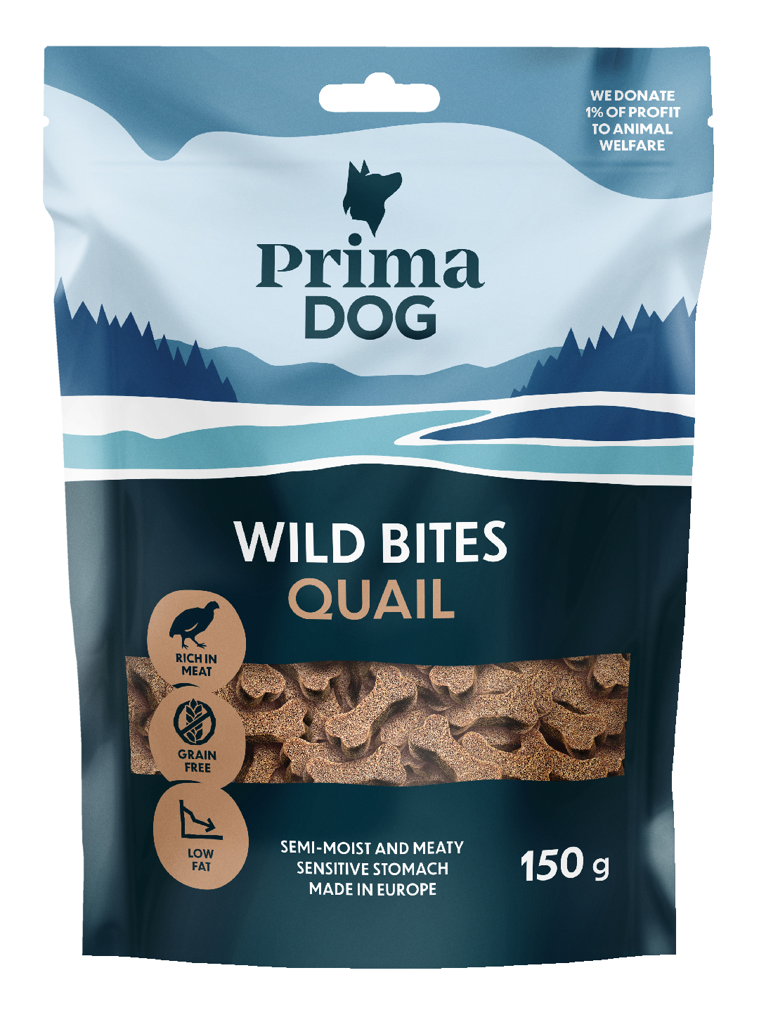 PrimaDog Wild Bites pehmeä 150g viiriäinen