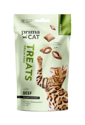 Primacat Treats crunchy sis nautaa antihairball 40g
