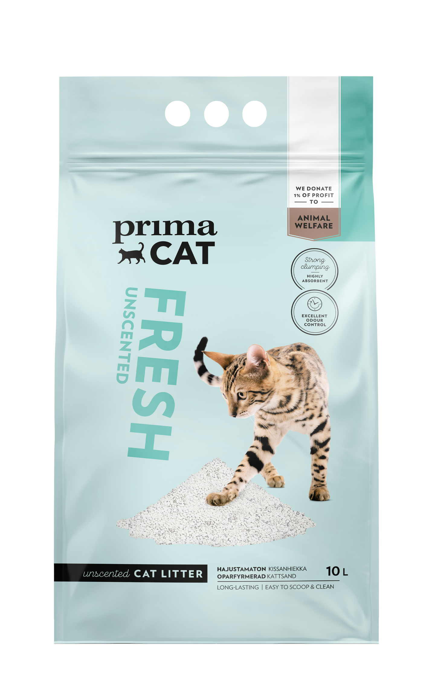 PrimaCat Fresh Unscented kissanhiekka 10l valkoinen
