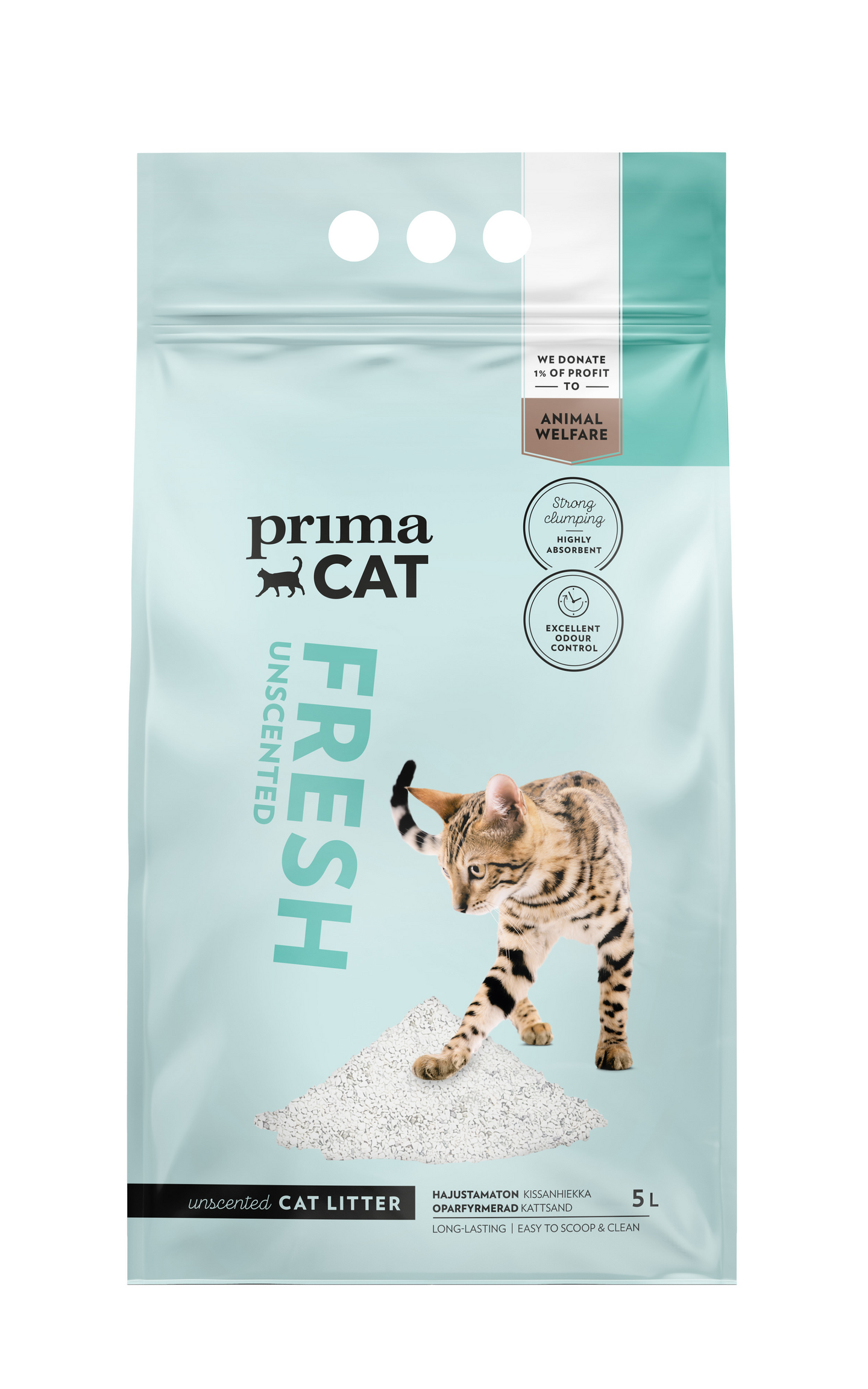 Primacat Fresh Unscented kissanhiekka 5l valkoinen