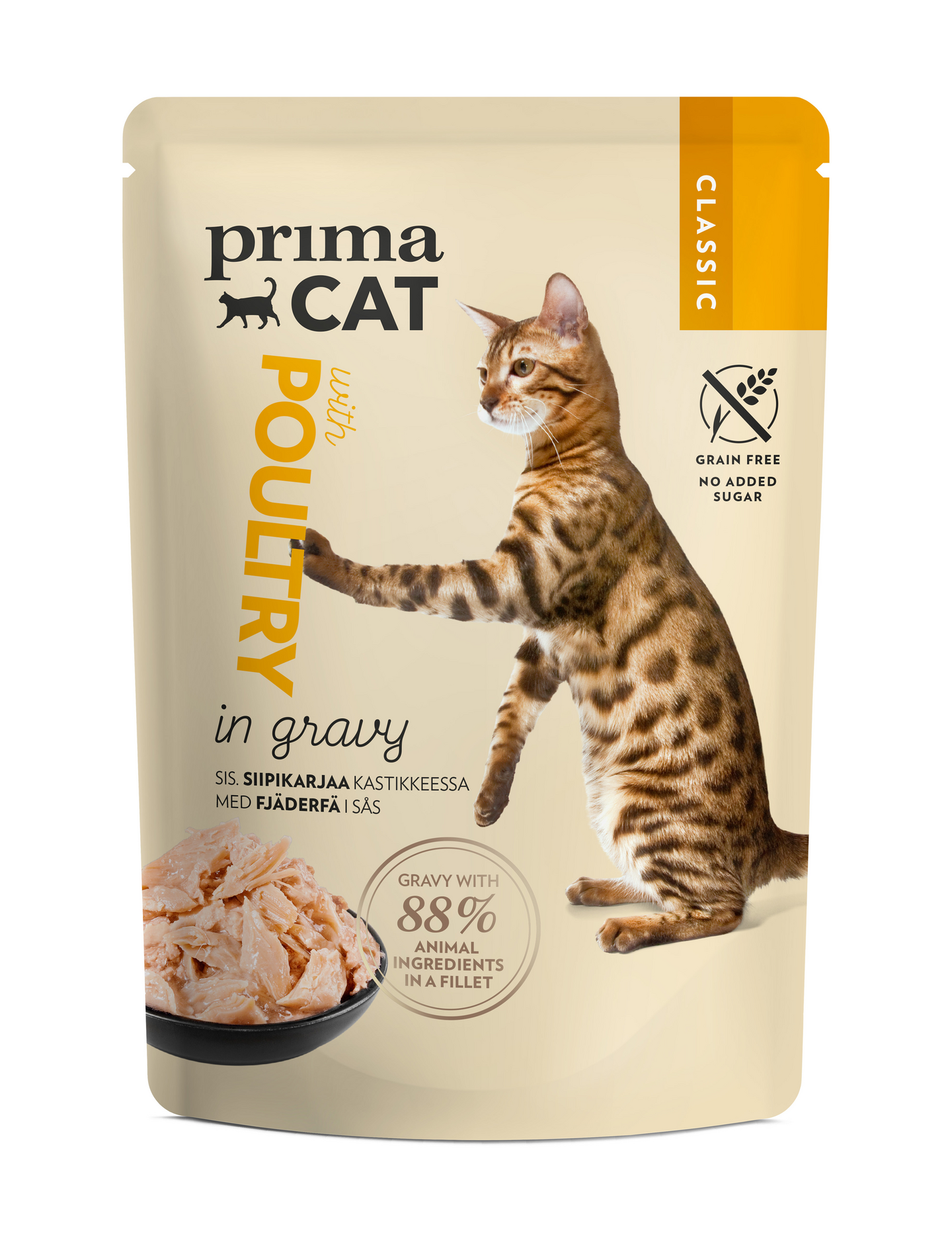 PrimaCat Classic siipikarjaa kastikkeessa 85g